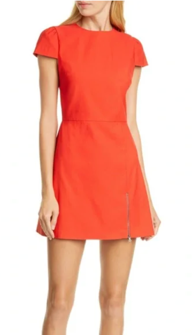 Alice + Olivia Maya Kelly Green Mini Dress with Zipper size 4