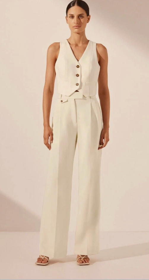 Shona Joy High Waisted tailored Pant with Fitted Vest Size 6 / 8