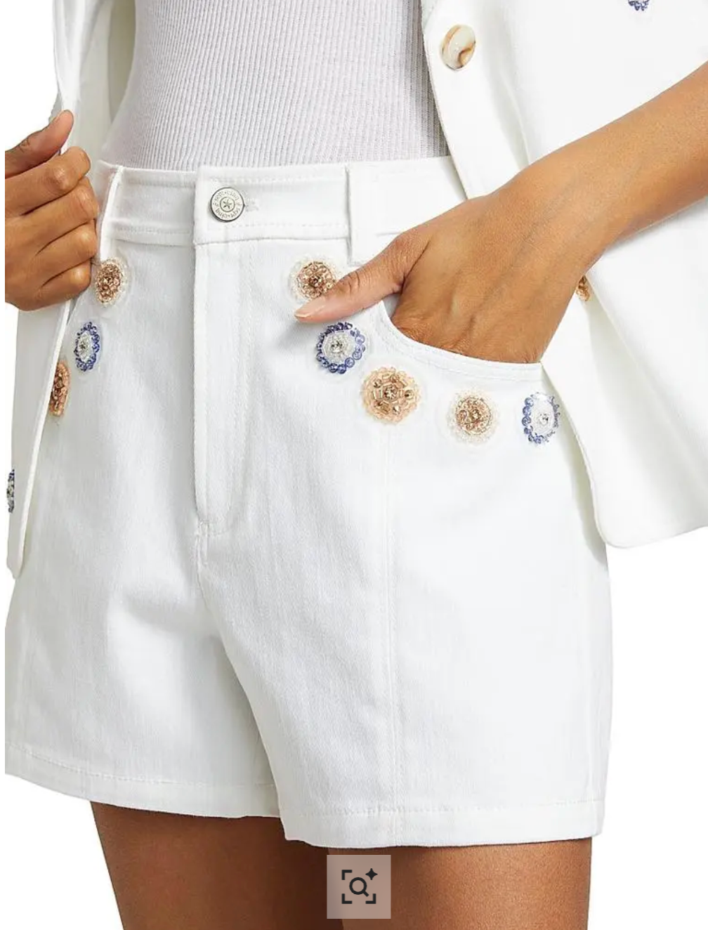 Cinq a Sept Brea Ditsy Dots Denim Shorts size 2