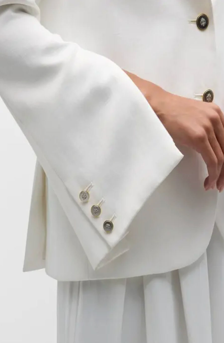 TWP Boyfriend Blazer with Zipper in White size S