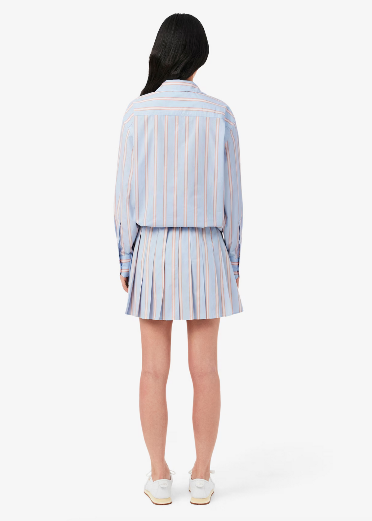 Lacoste Poplin Short Striped Pleated Skirt size 36 US S