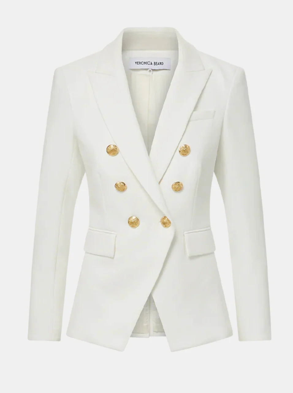 Veronica Beard Miller Dickey Jacket in White Gold Buttons size 00