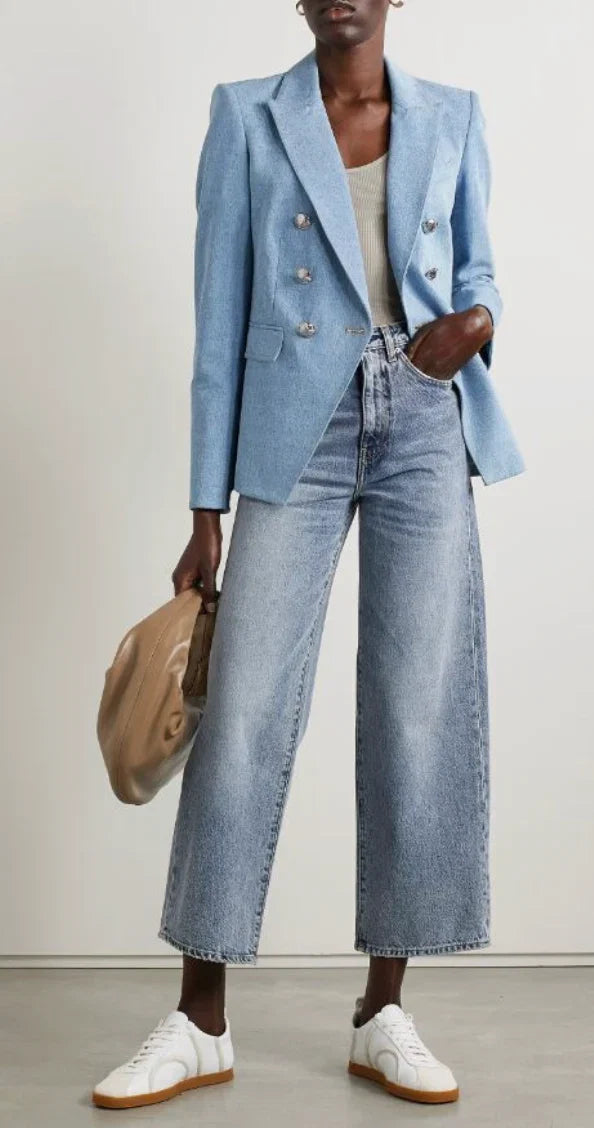Veronica Beard Denim Miller Dickey Jacket Blazer size 10