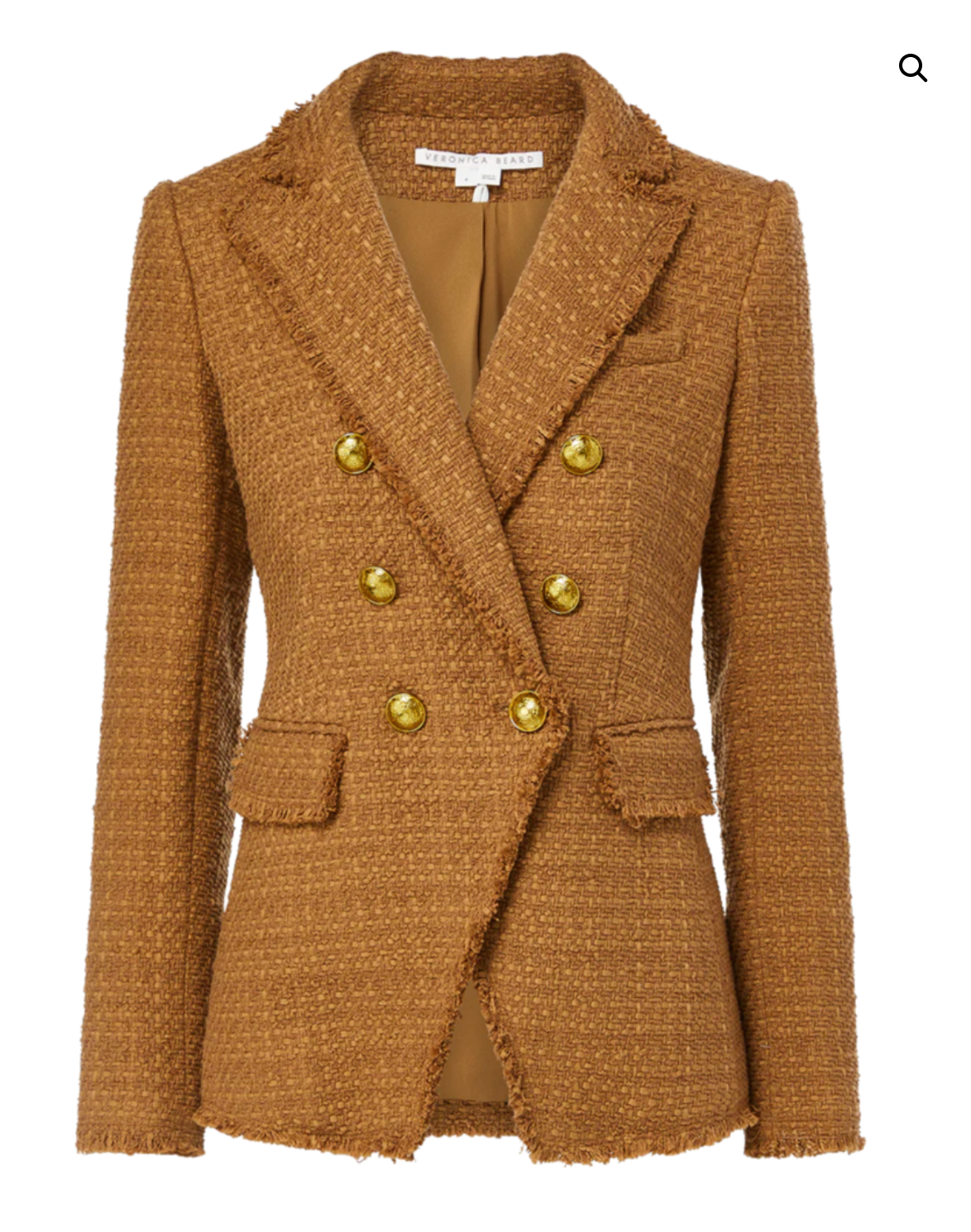 Veronica Beard Miller Dickey Double breasted Brown Tweed Blazer size 12