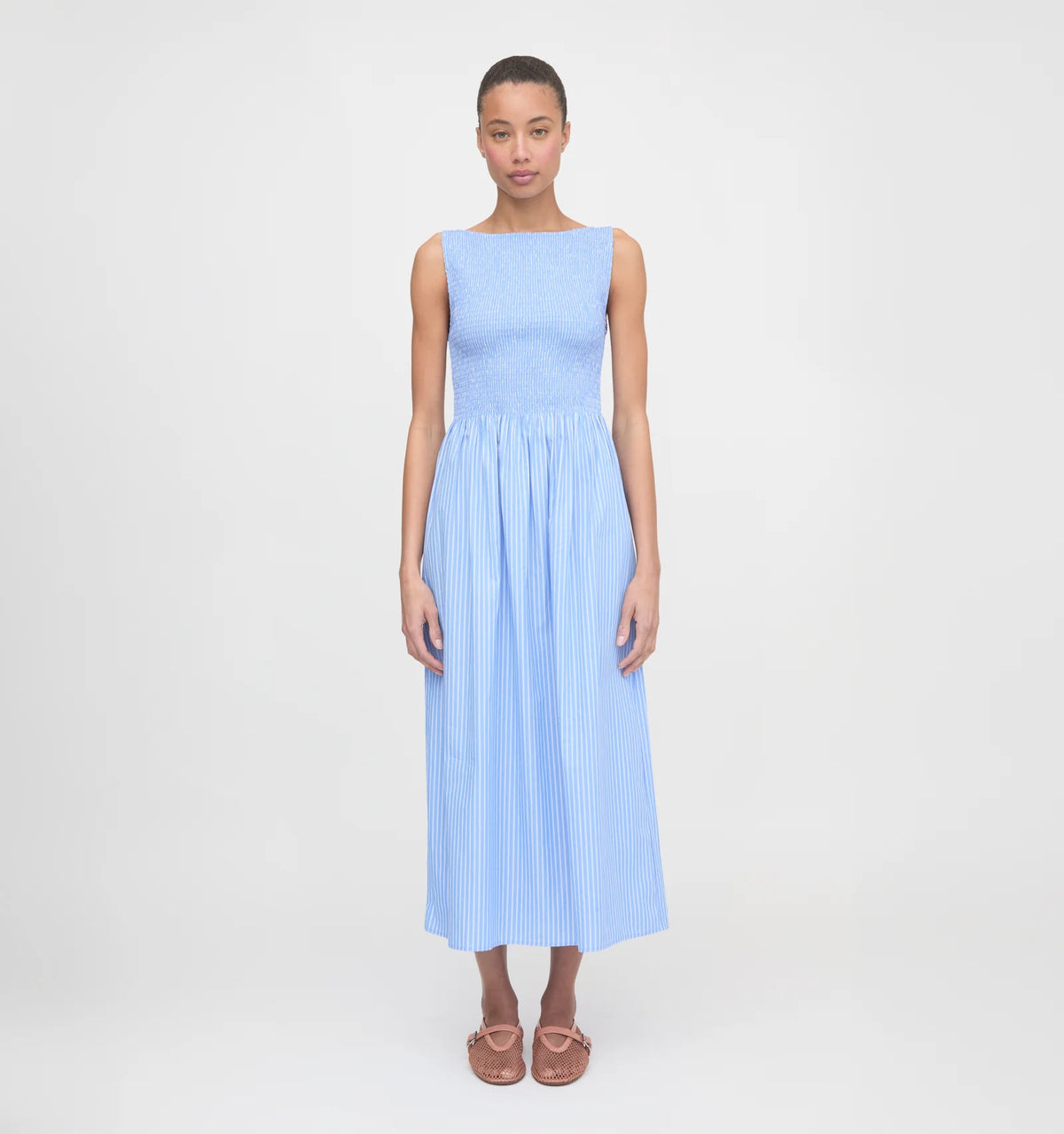 Hill House The Cosima Nap Dress Blue Stripe size S