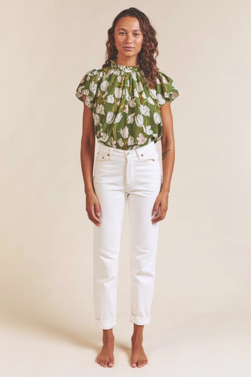 Trovata Carla Highneck Shirt Morning Tulip size Small