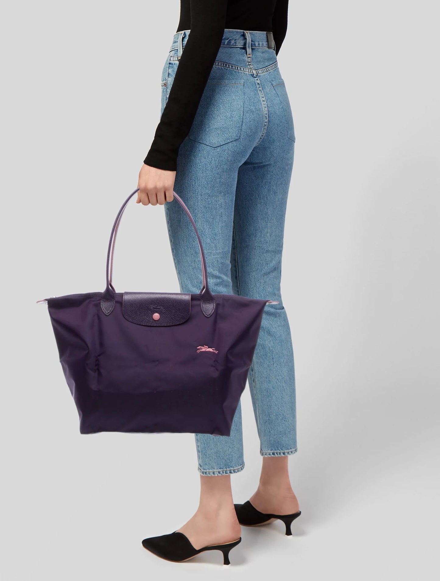 Longchamp Le Pliage Purple Shopping Shoulder Tote