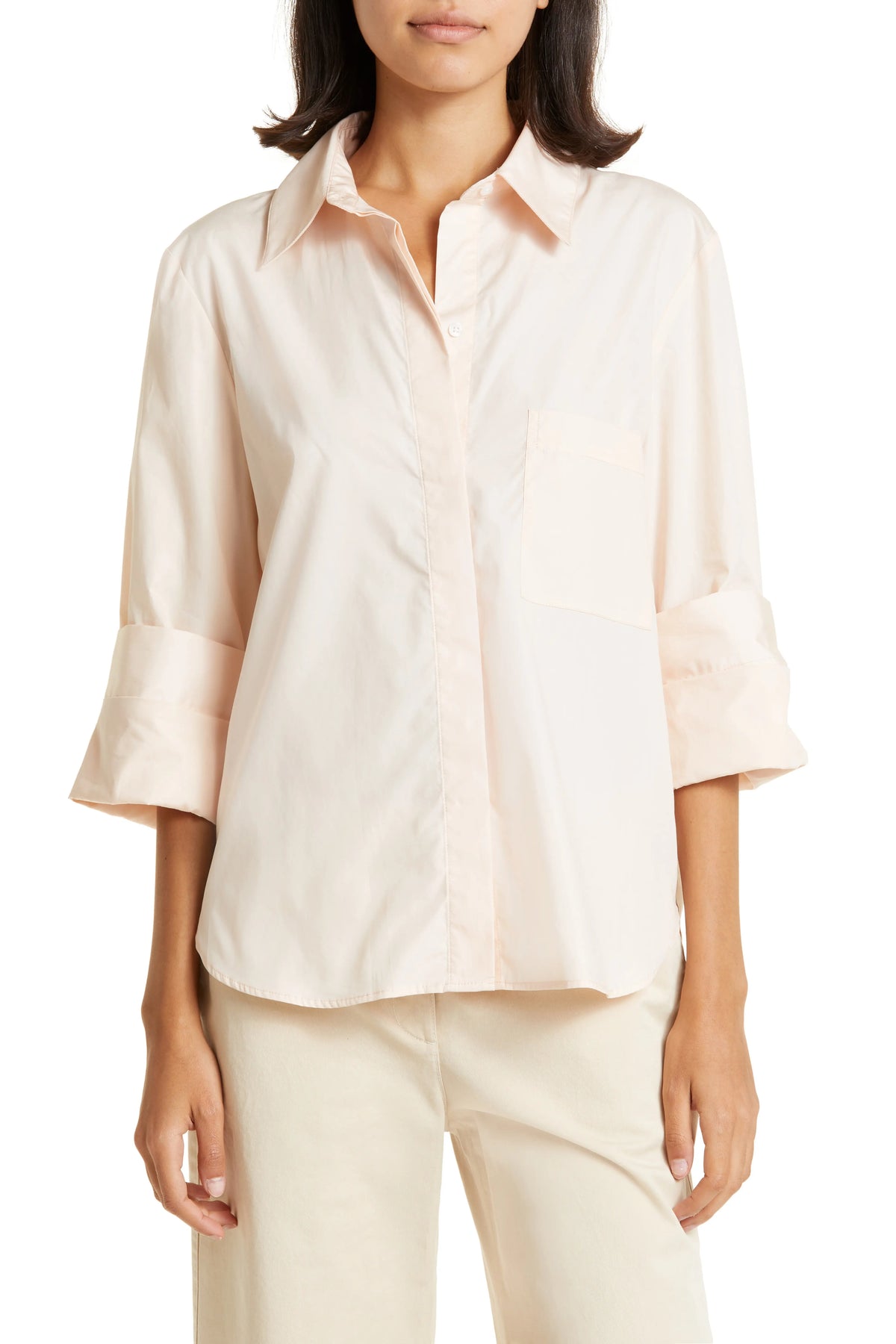 TWP Ex-Boyfriend Shirt Button Down in Peach size L