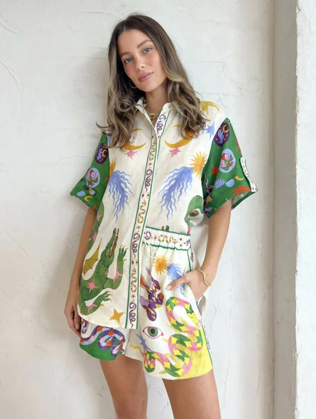 ALEMAIS Seeker Linen Shirt size 8