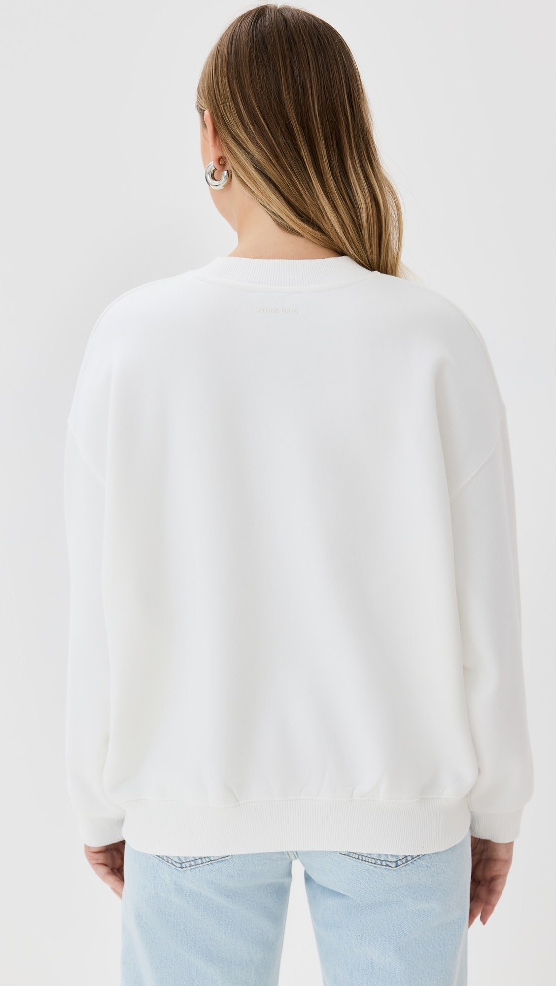 Anine Bing Jaci Sweatshirt Monogram in Ivory size XS
