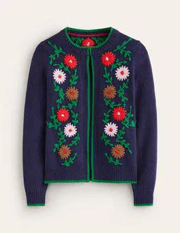 Boden Flower Embroidered Cardigan size S