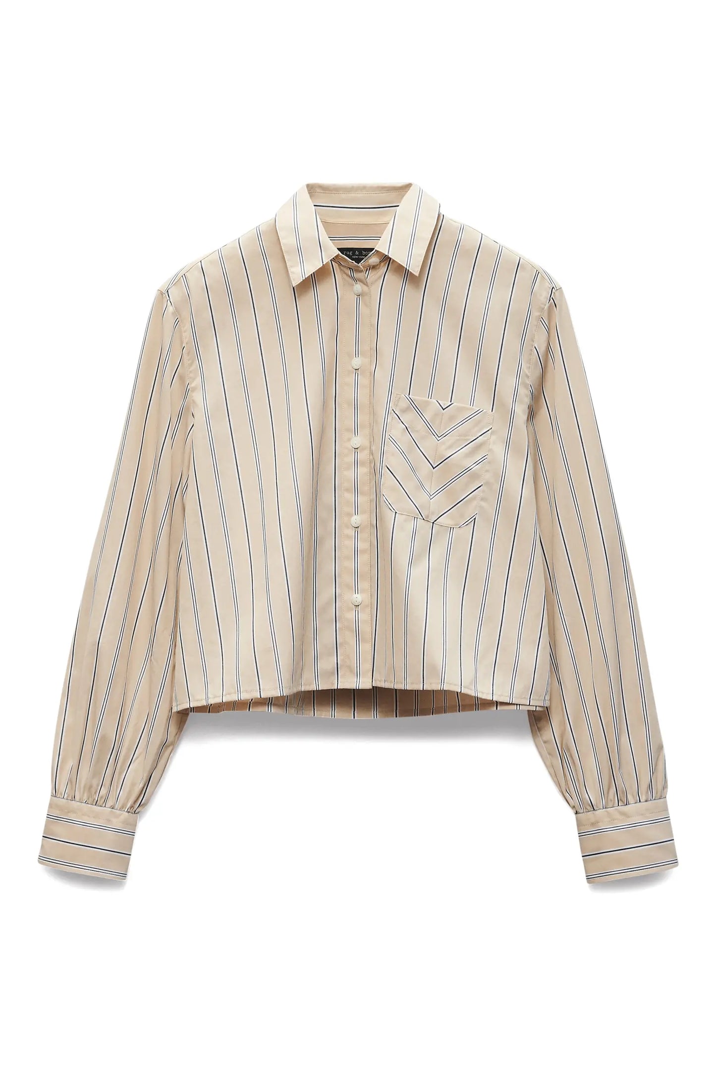 Rag and Bone Maxine Stripe Crop Button Up Shirt size S