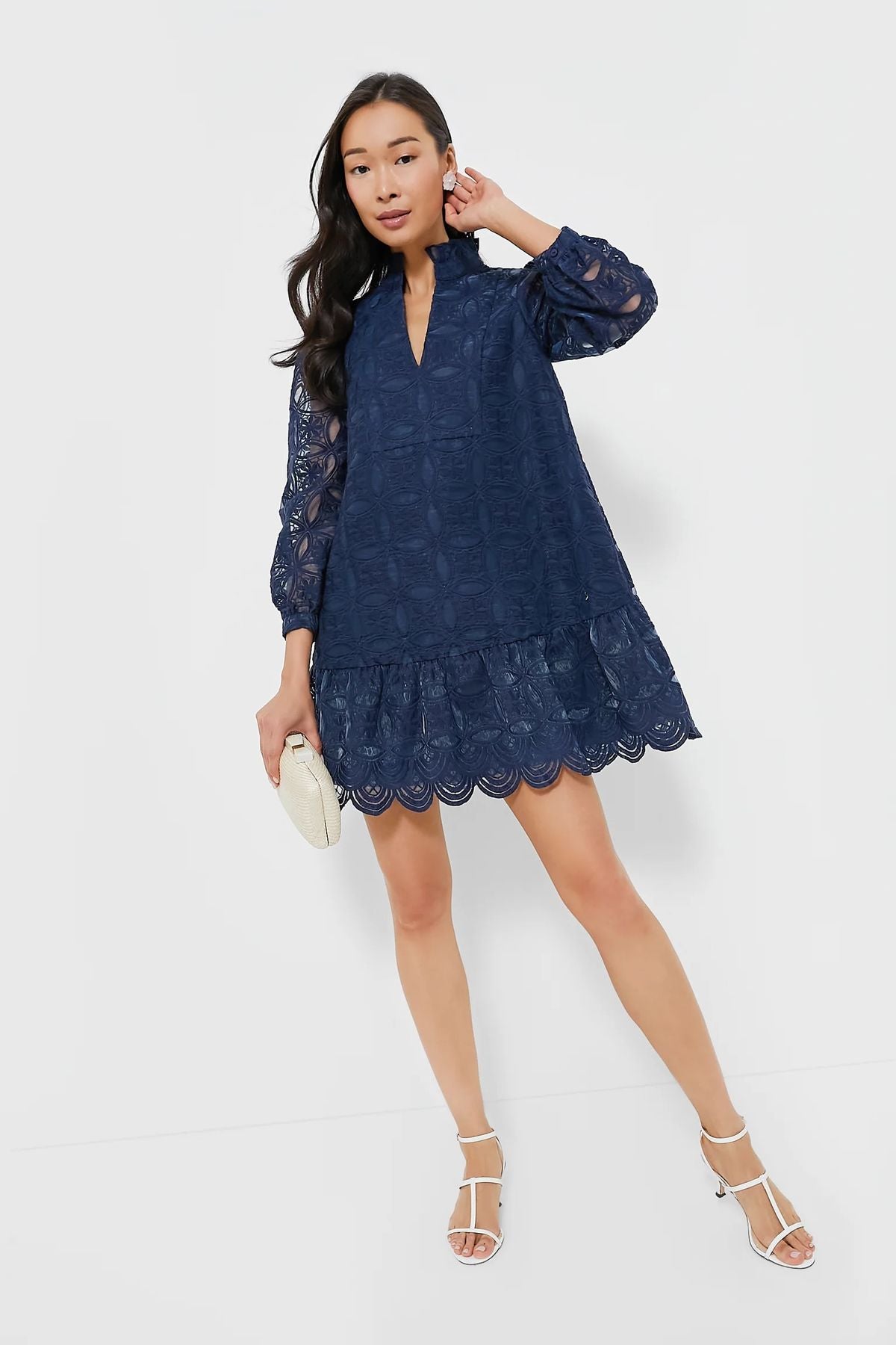 Tuckernuck Organza Palmerston Dress in Navy size L