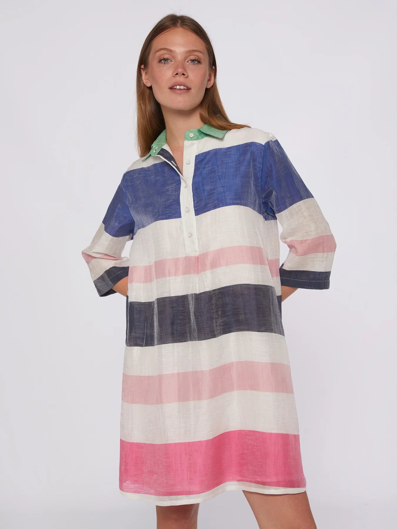 Vilagallo Tayana Linen Stripe Dress Multi size 42 US XL
