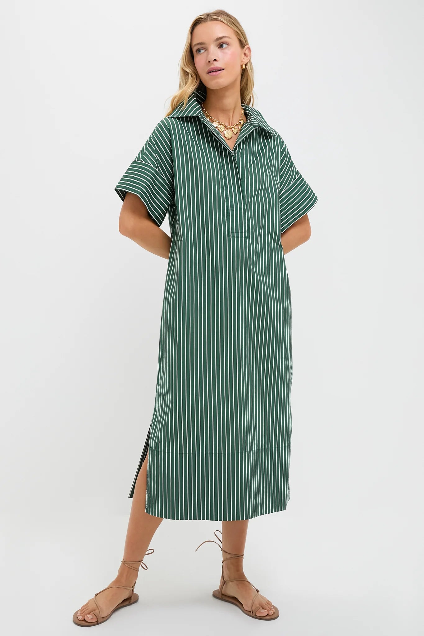 Pomander Place Green Stripe Reina Dress size M