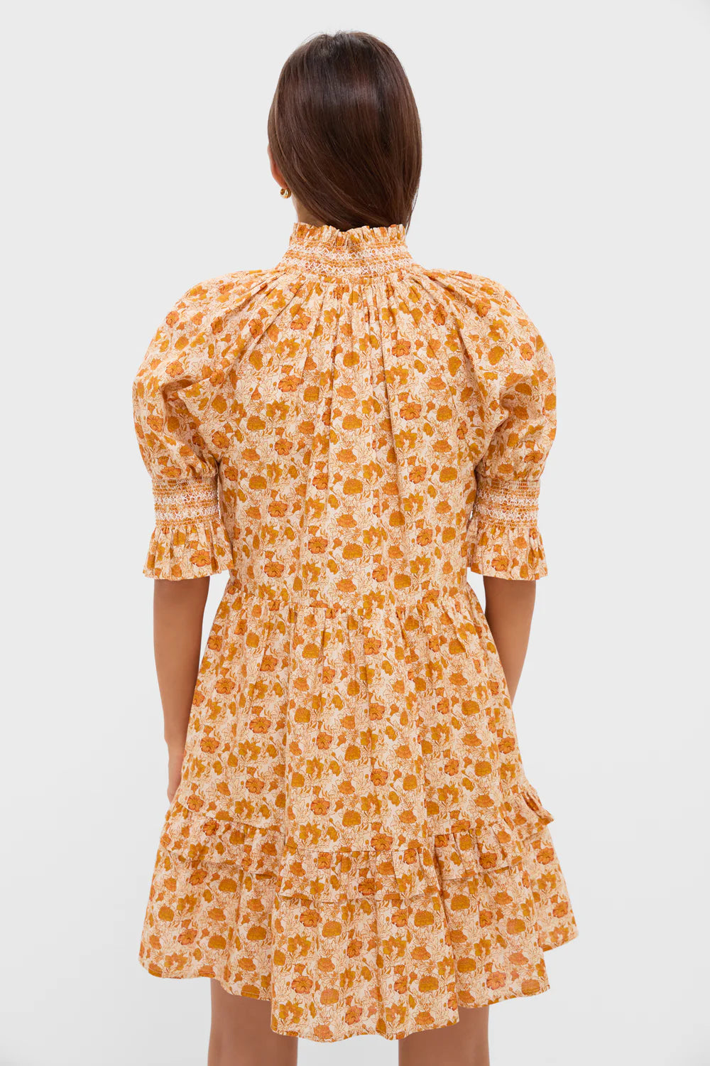Hyacinth House Burnt Orange Floral Sawyer Mini Dress size S