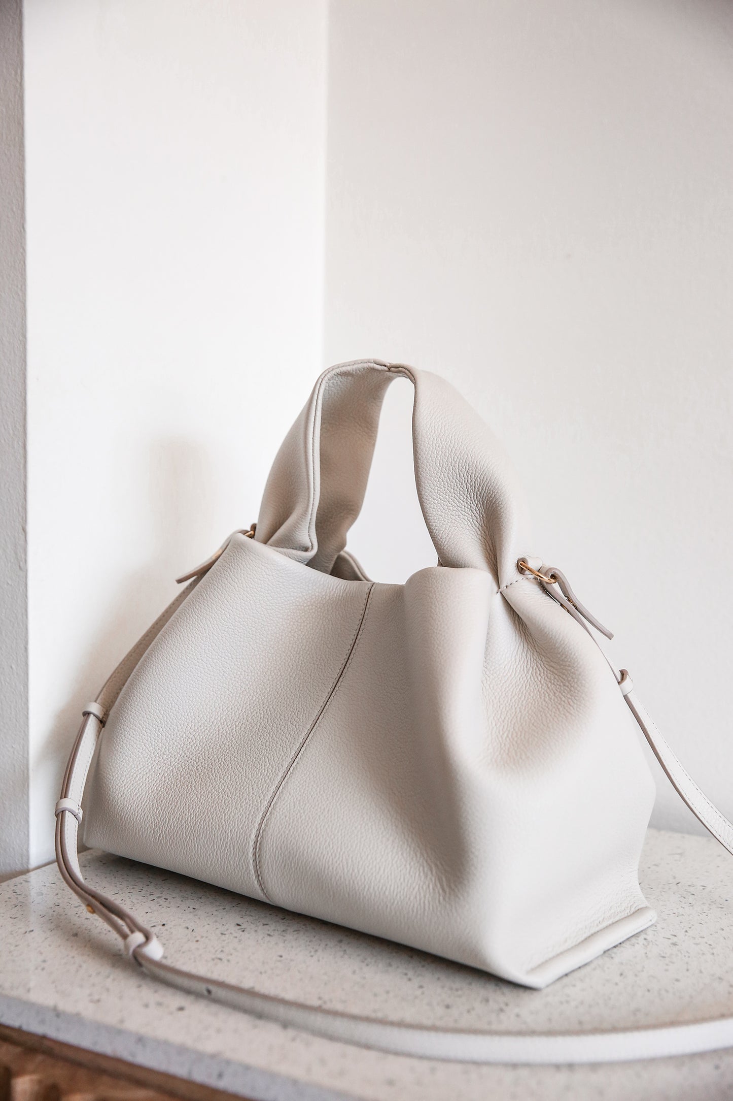 Polene Numéro Neuf Edition Textured Chalk Bag