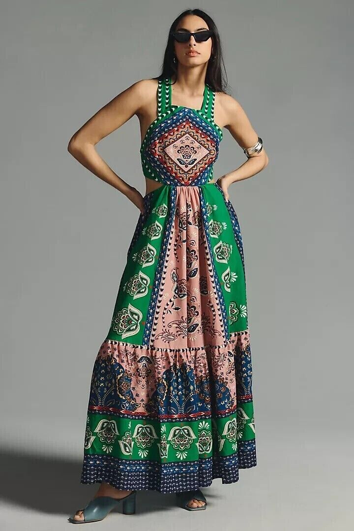 Farm Rio Cutout Halter Midi Dress size M