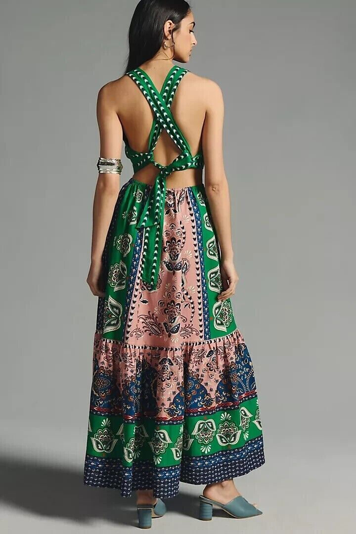 Farm Rio Cutout Halter Midi Dress size M