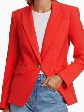 Veronica Beard Dawn Dickey Single Breasted Blazer in Orange size 4