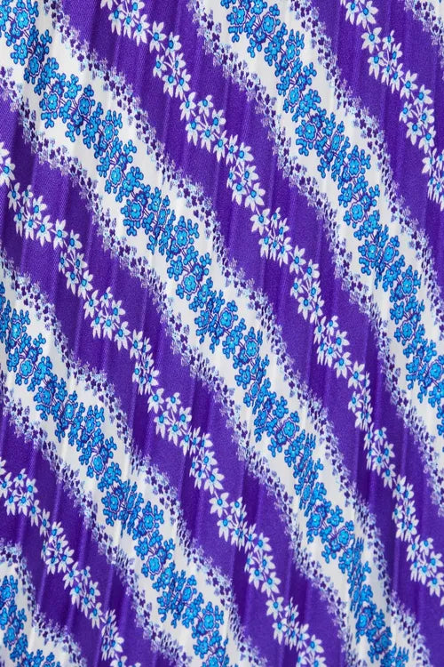 Sandro Peninsula Silk Top and Perona Stripe Pleated Skirt size 38 US 8