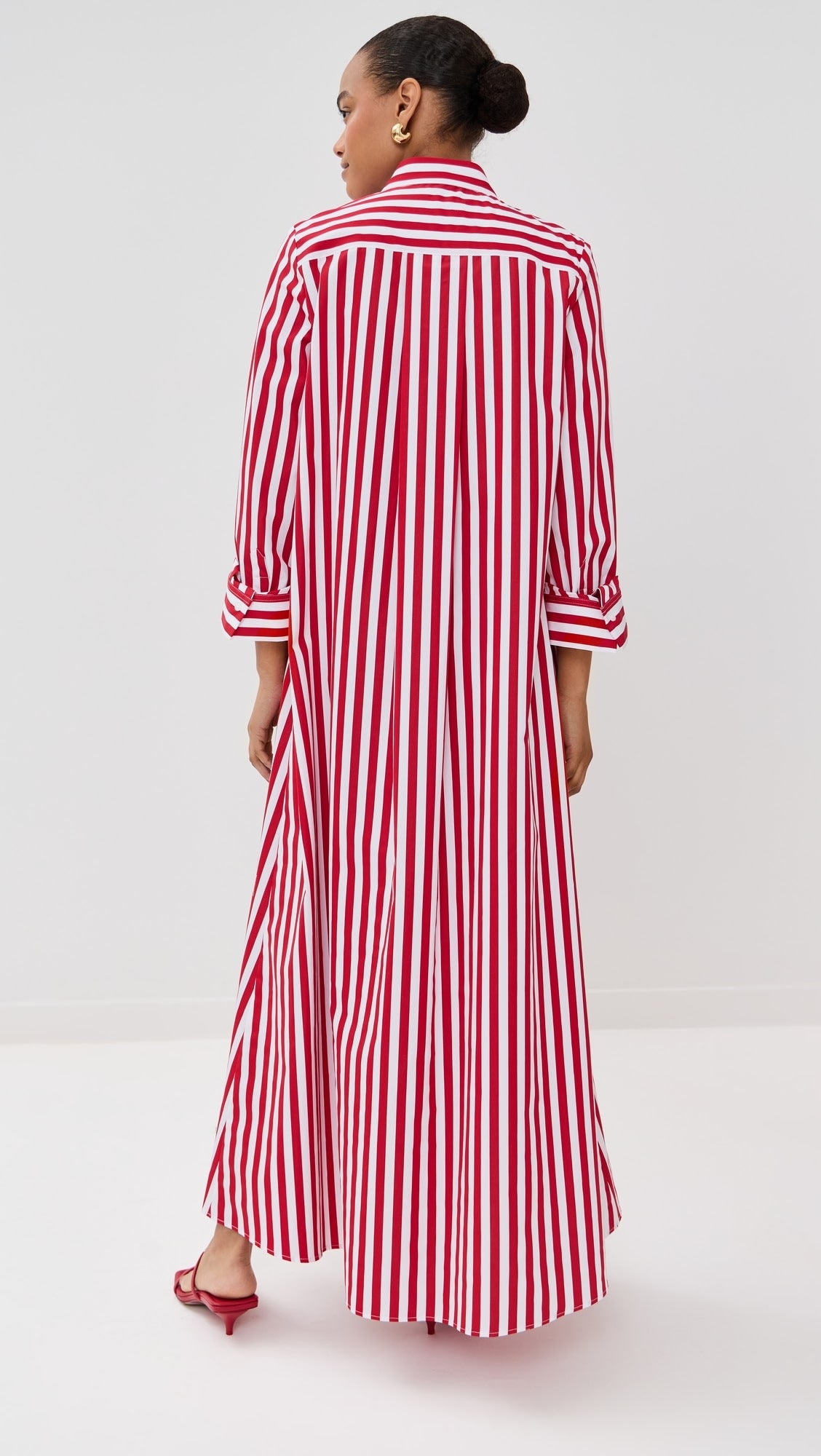 TWP Jennys Button Down Gown in Red Stripe size XS