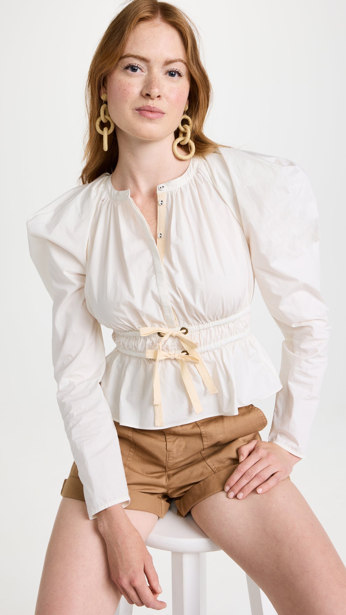 ULLA JOHNSON Edena Puffed Sleeve Top size 2
