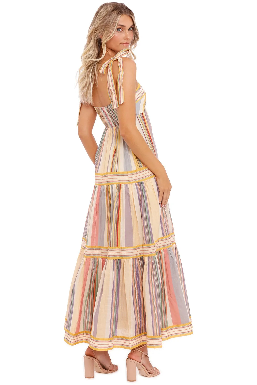 Zimmermann Mae Tie Shoulder Dress Multi Stripe size 0 US 4