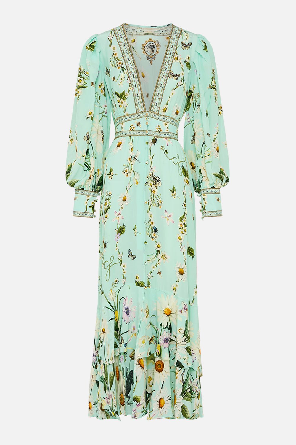 Camilla Long Button Front Dress in Floral Freefall size S