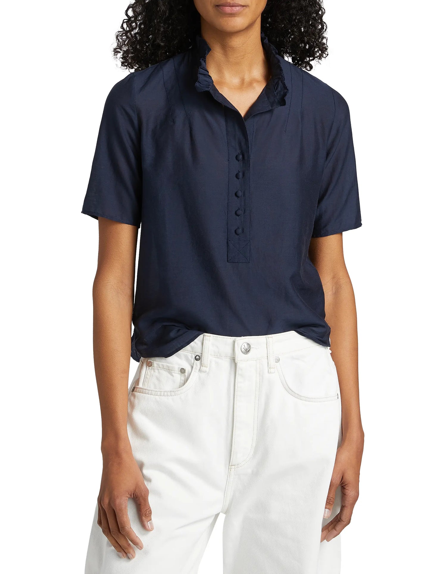 Zadig and Voltaire Topher Tomboy Blouse in Encre Navy Blue size S