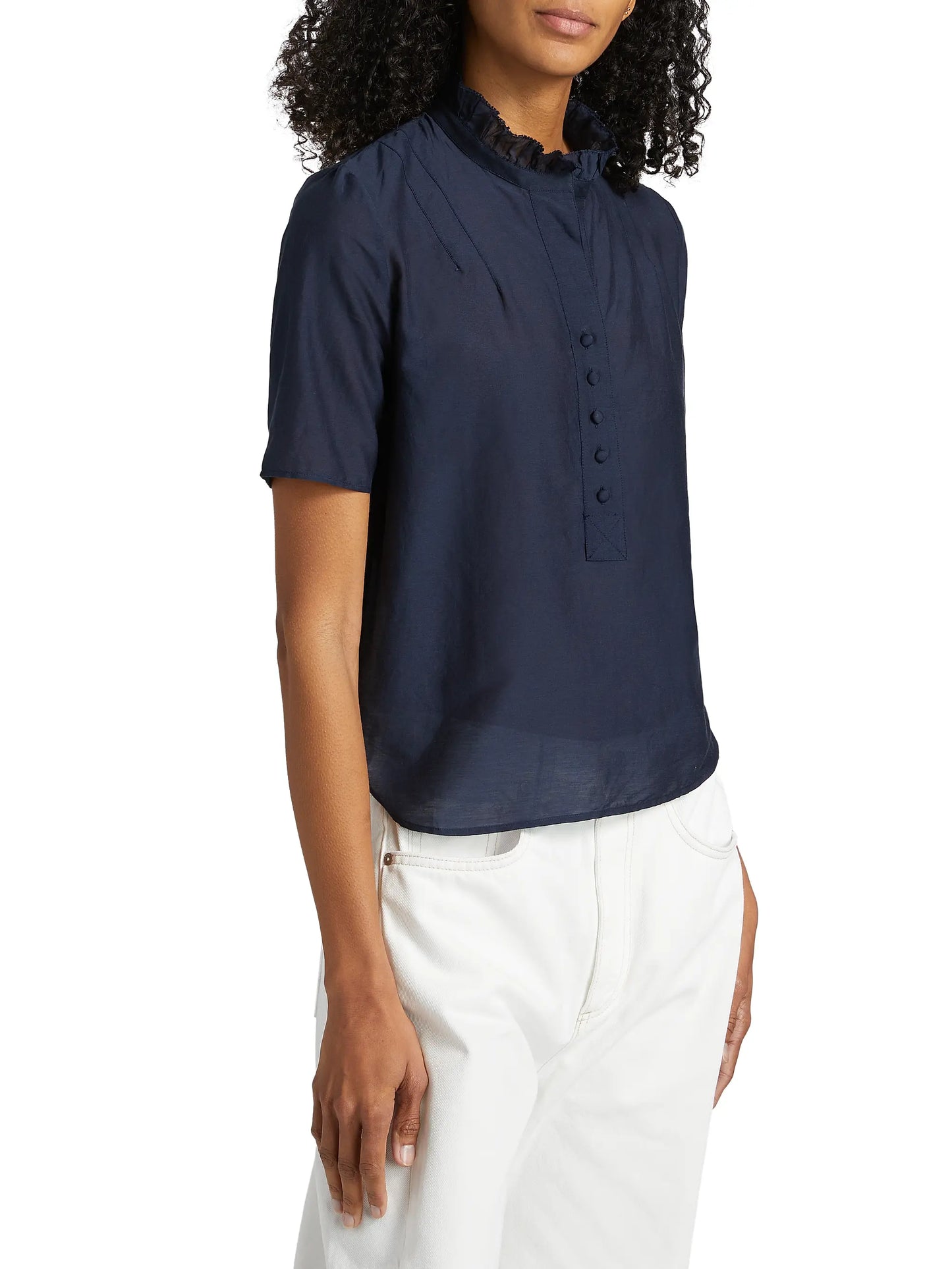 Zadig and Voltaire Topher Tomboy Blouse in Encre Navy Blue size S