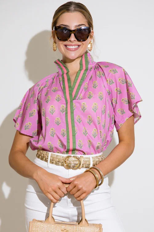 THML Block Print Stripe Top size L