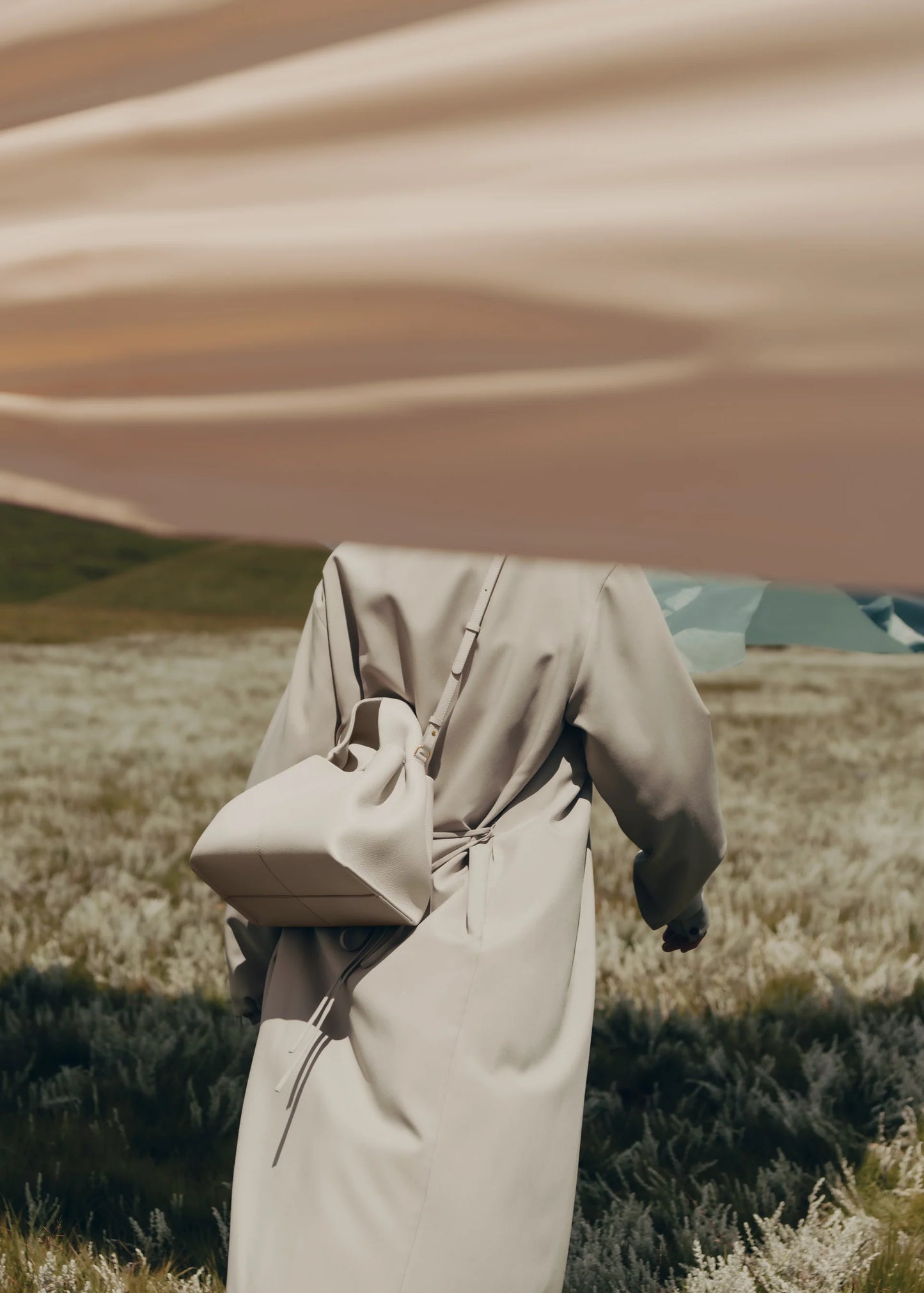 Polene Numéro Neuf Edition Textured Chalk Bag