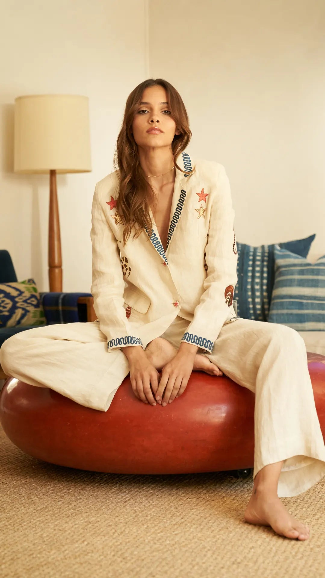 Caroline K Vera Blazer with Sam Pant Linen Set size M