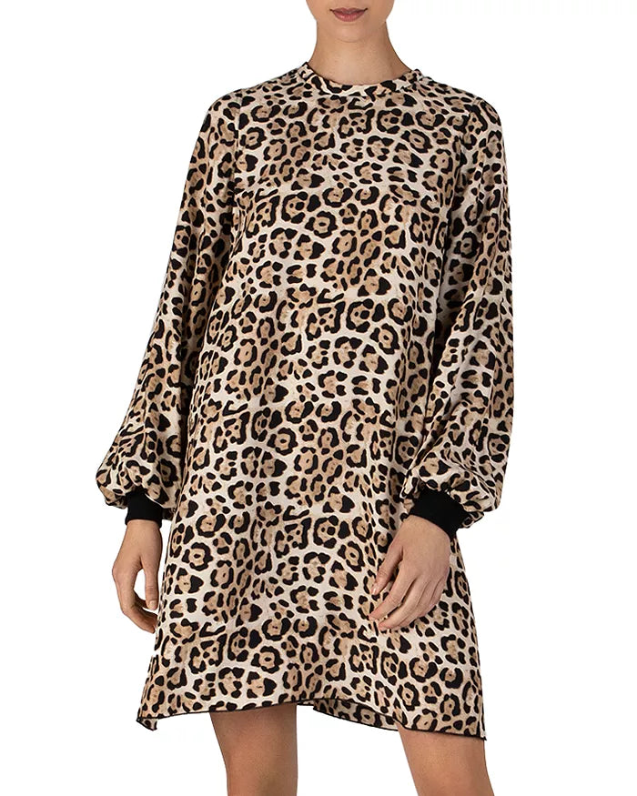 ATM Leopard Print Silk Charmeuse Mini Dress size S