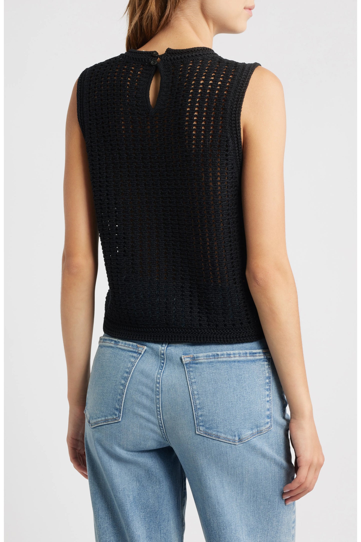Frame The Crochet Tank Top Black size S