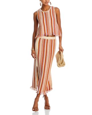 Vanessa Bruno Vanessa Bruno Criquet Tank with Cypress Skirt in Creme Multicolor size S