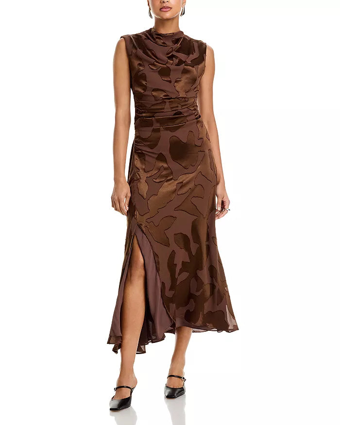 Simkhai Burke Draped Silk Midi Dress size 0