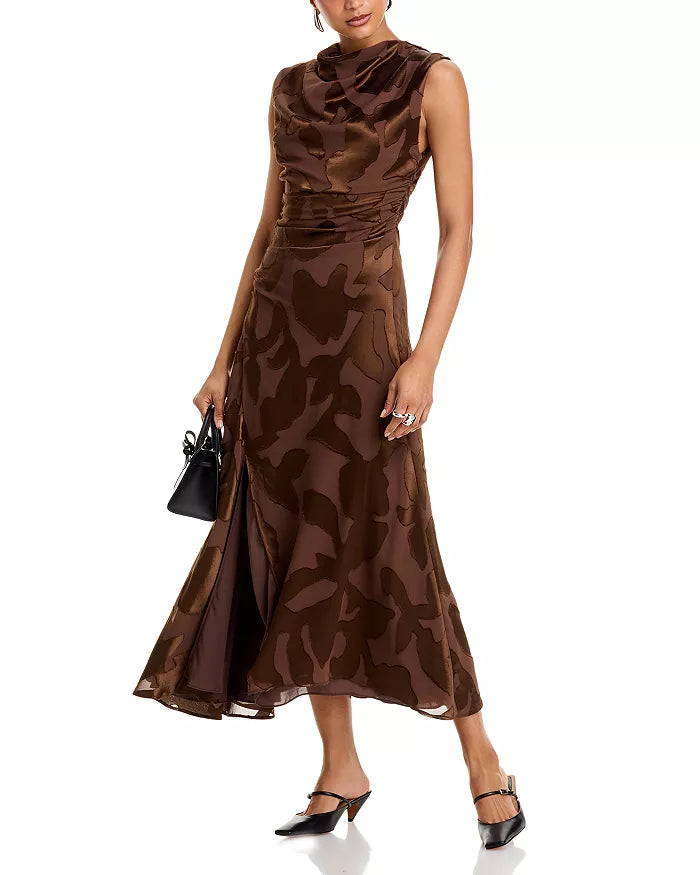 Simkhai Burke Draped Silk Midi Dress size 0