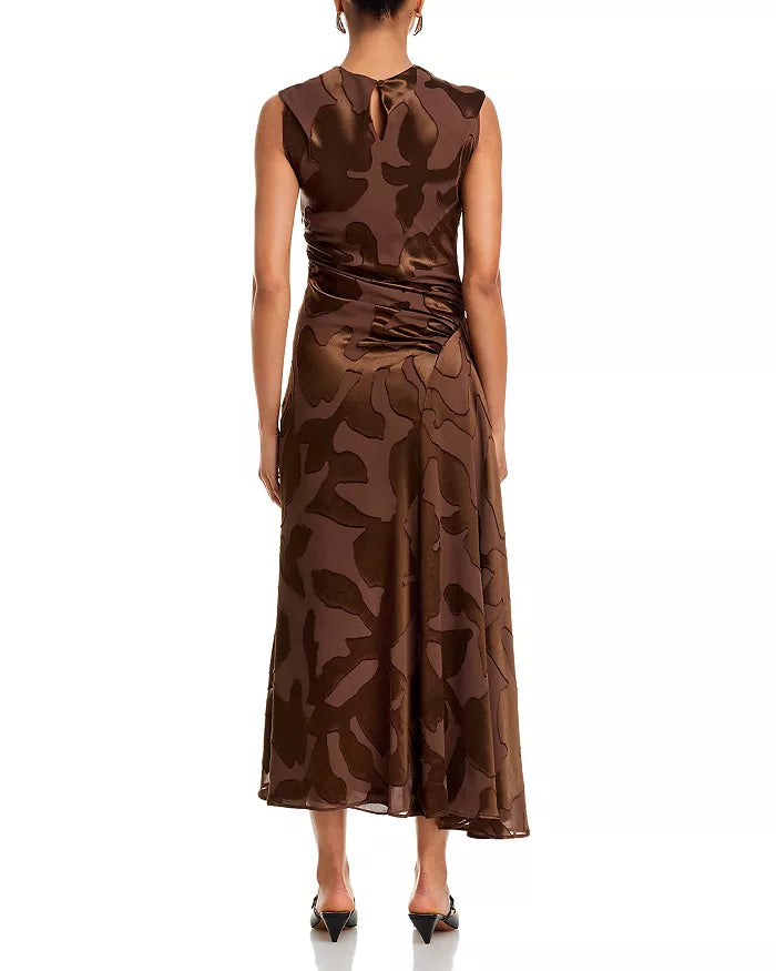 Simkhai Burke Draped Silk Midi Dress size 0