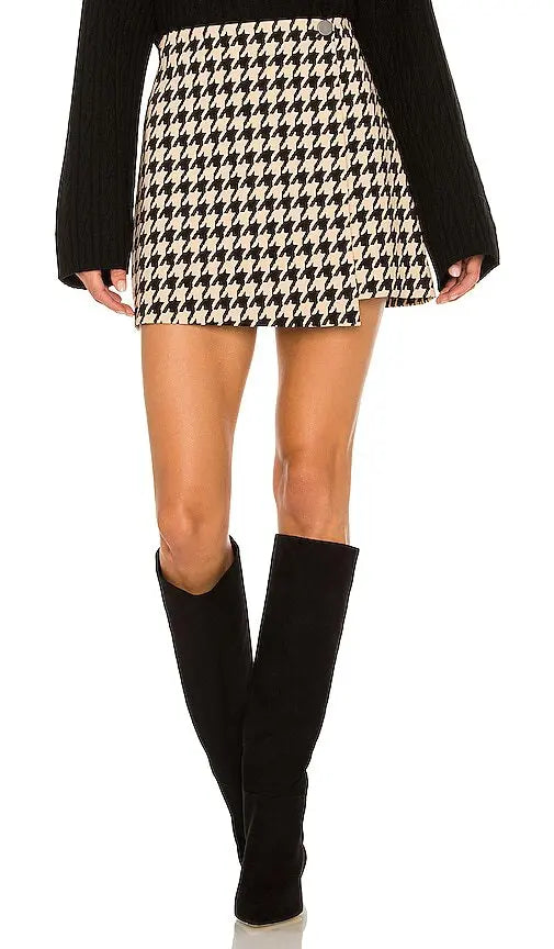 Alice + Olivia Silk Houndstooth Blouse with matching Renna Skirt size M/4