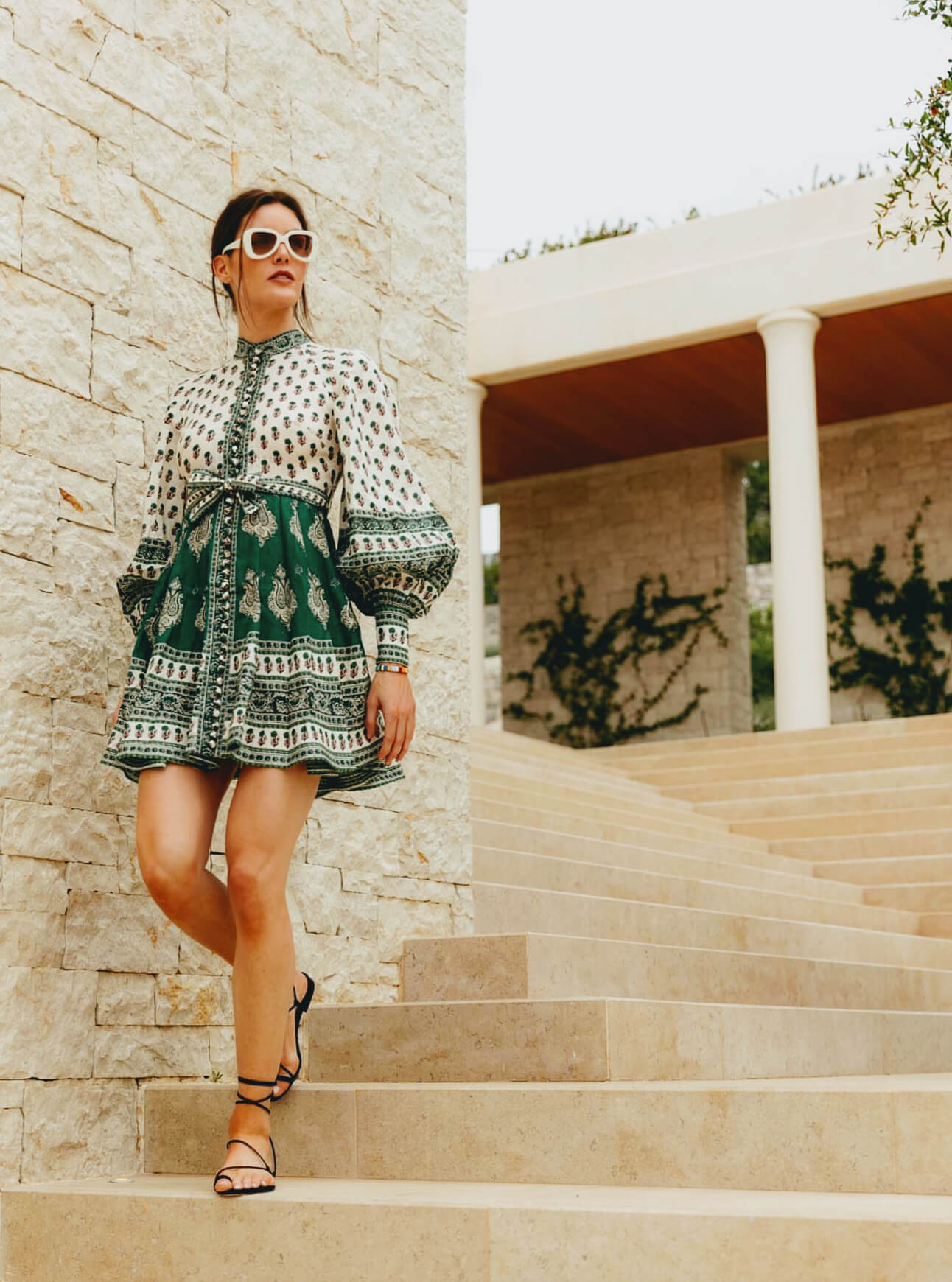 Zimmermann Amari Emerald Buttoned Dress size AU 0 US 4