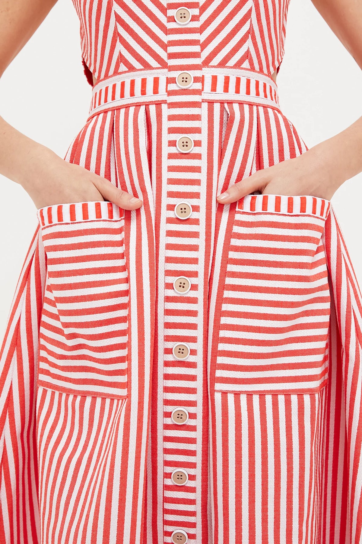 Hunter Bell Poppy Stripe Cosi Midi Dress size 8
