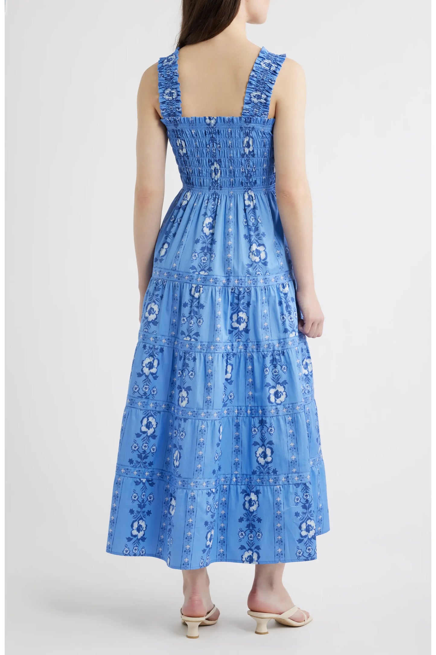 Hill House The Kimmy Maxi Nap Dress in Blue Arcadia Border size XXS