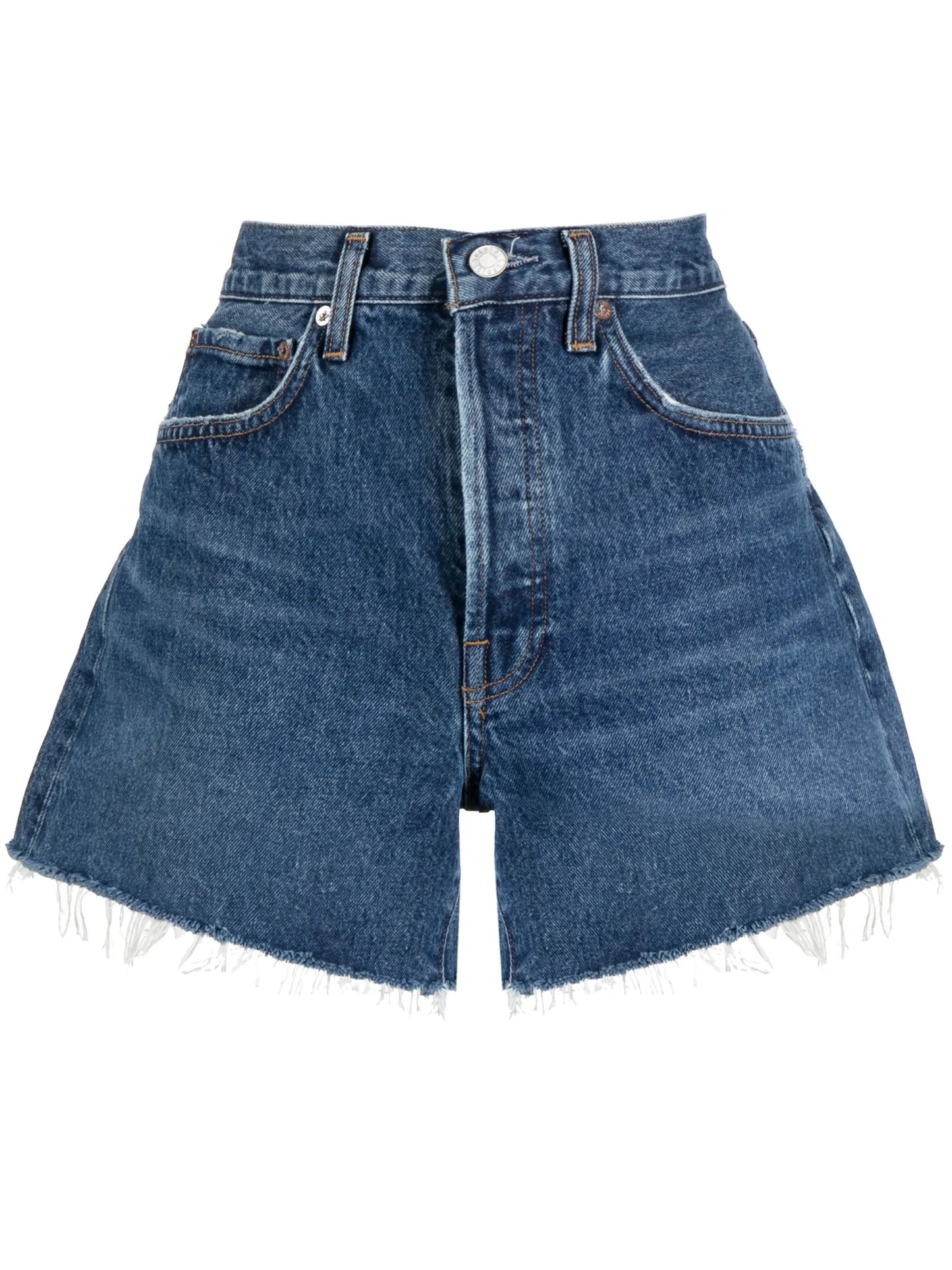 Agolde Parker Long Raw Hem Denim Shorts size 30