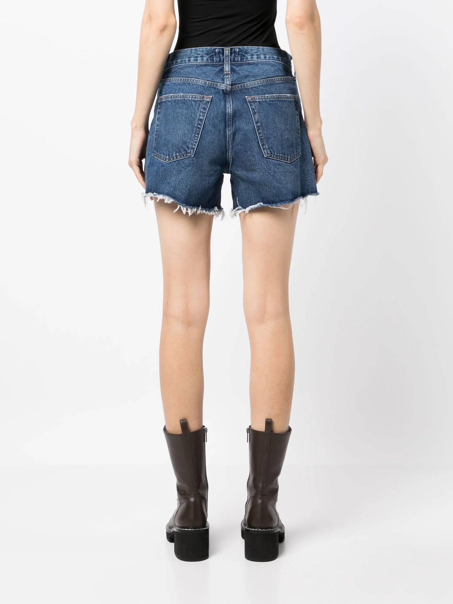 Agolde Parker Long Raw Hem Denim Shorts size 30