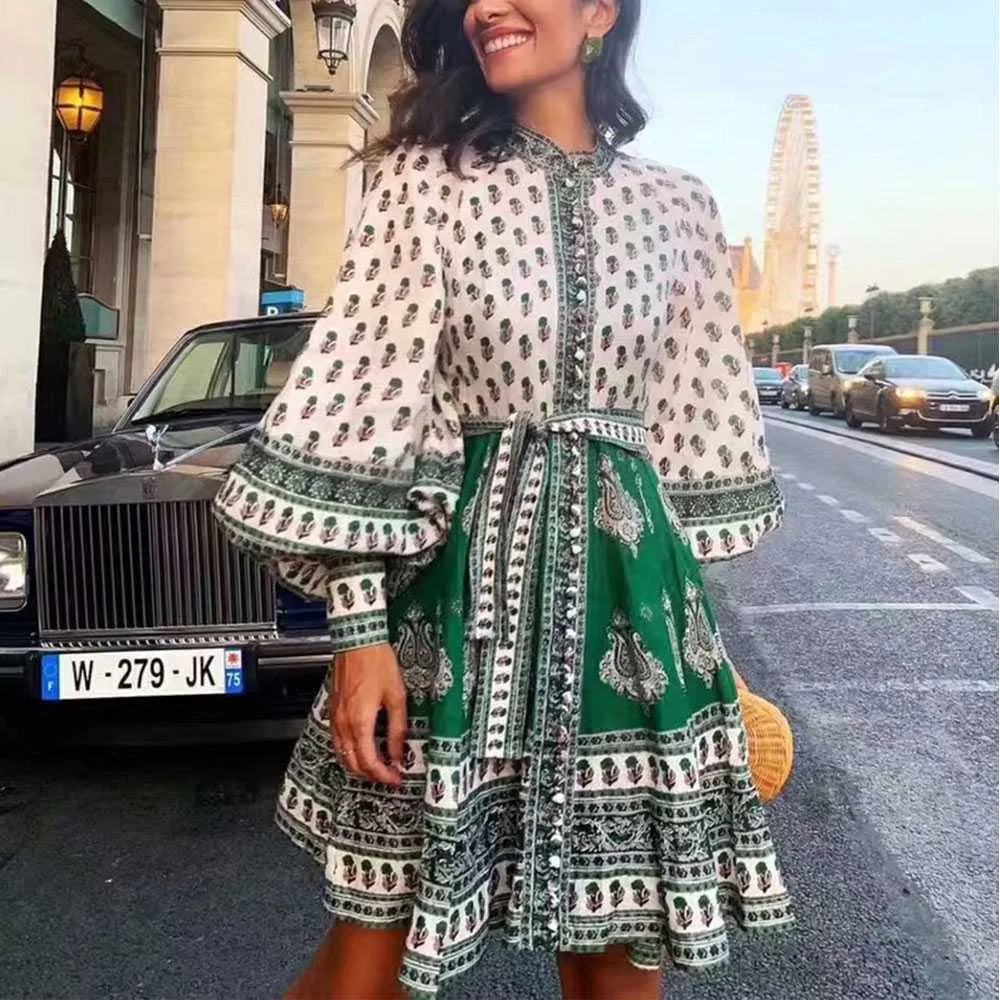 Zimmermann Amari Emerald Buttoned Dress size AU 0 US 4