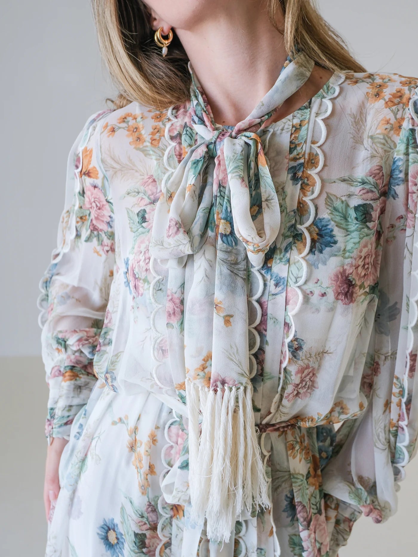 Zimmermann Wavelength Silk Floral Midi Dress size 1 US 6
