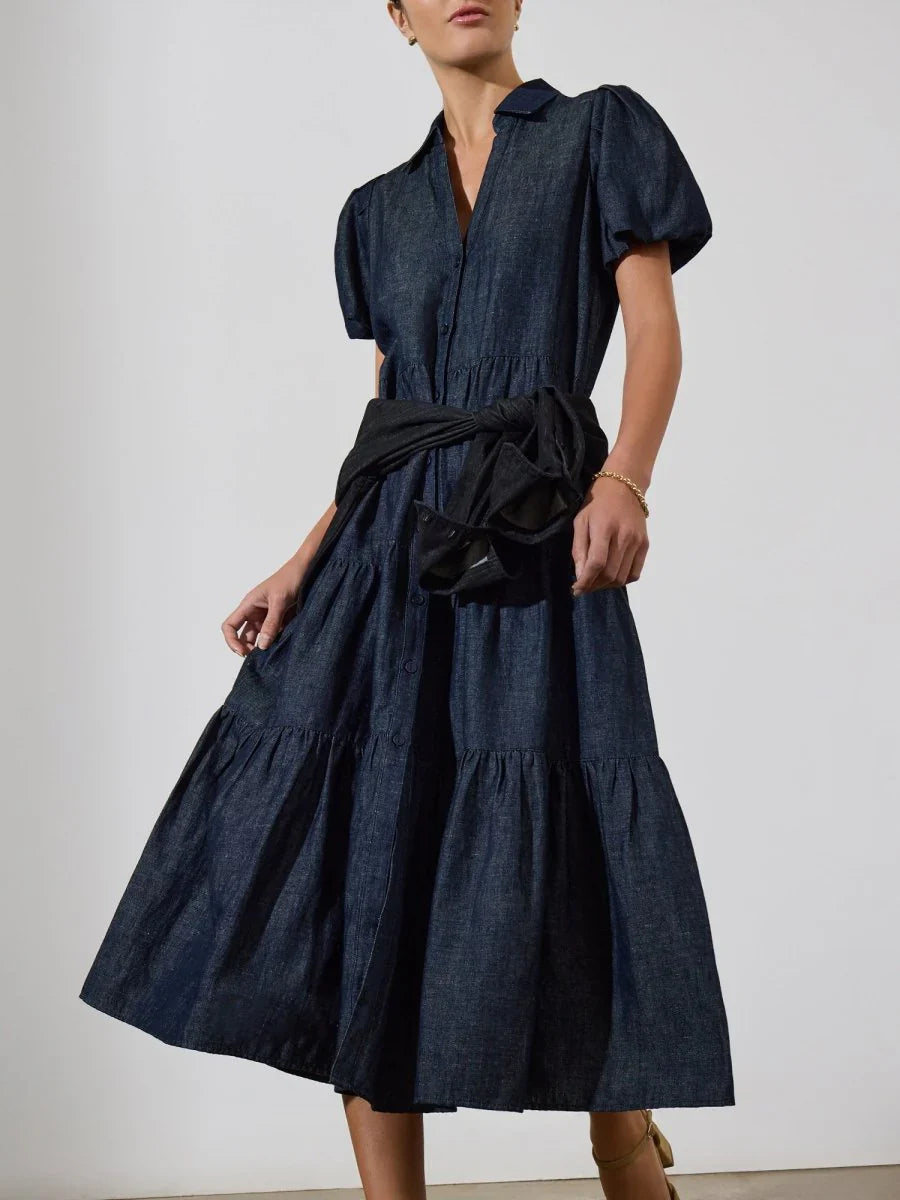 Brochu Walker The Havana Indigo Denim Dress size XS