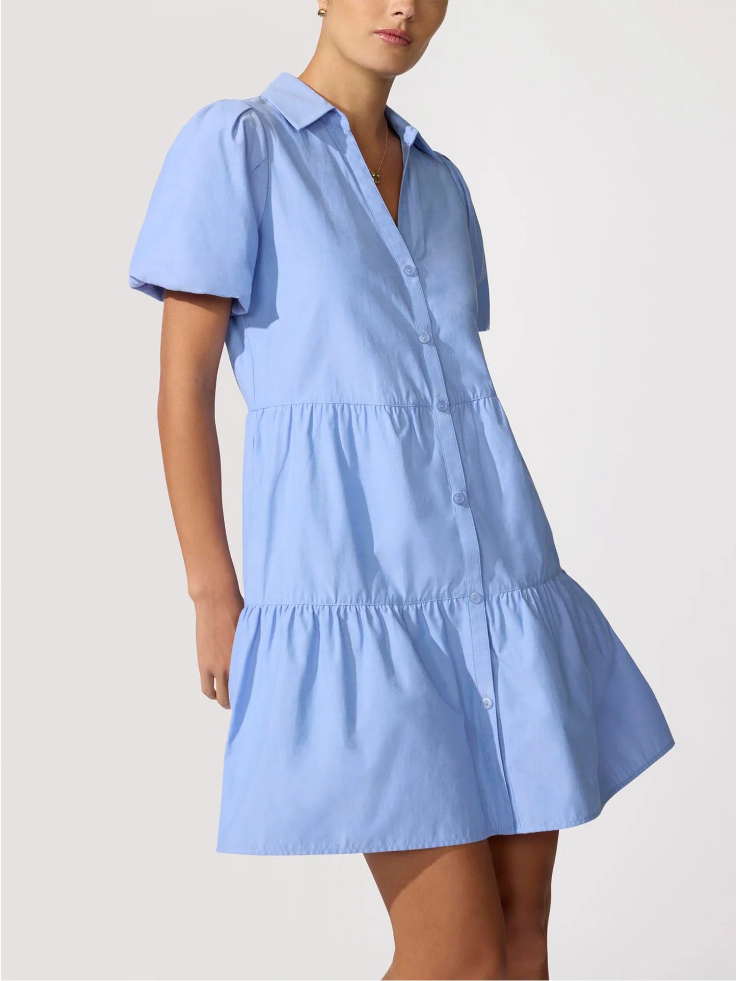 Brochu Walker Havana Mini Dress in Chambray Blue size L